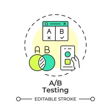 A and b testing flat linear concept icon Stock Illustration