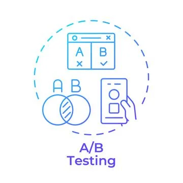 A and b testing gradient outline concept icon Stock Illustration
