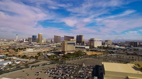 And buildings High Roller Caesars Palace Flamingo 22 Stock Footage 99804158