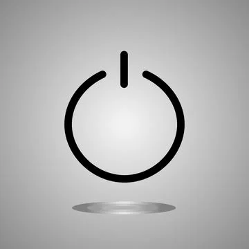 On and off button in black Stock Illustration