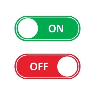 On and off button in green and red color 스톡 일러스트