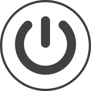 On and off button illustration in minimal style Stock Illustration