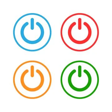 On and off buttons in flat style. Toggle switch vector illustration on isolat Stock Illustration