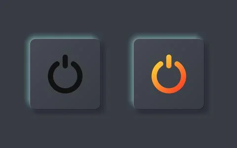 On and off buttons in flat style. Toggle switch vector illustration on isolat Stock Illustration