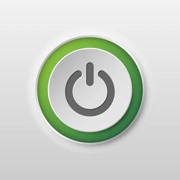 On and off buttons in flat style. Toggle switch vector illustration on isolat Stock Illustration