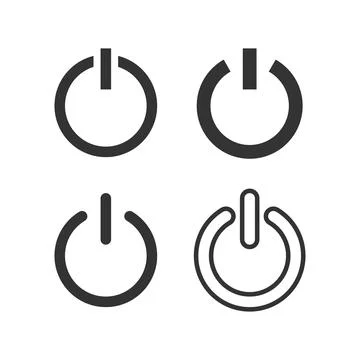 On and off buttons in flat style. Toggle switch vector illustration on isolat Stock Illustration