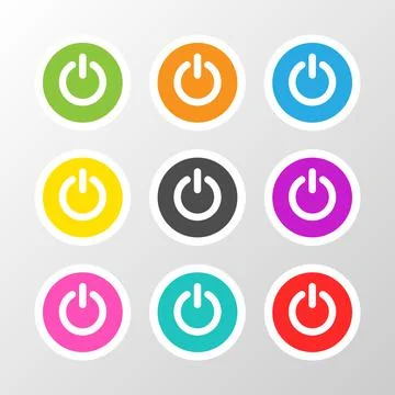 On and off buttons in flat style. Toggle switch vector illustration on isolat Illustrazione stock