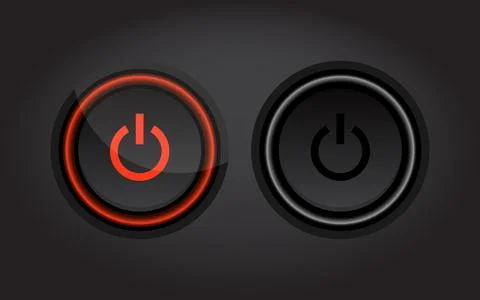 On and off buttons in flat style. Toggle switch vector illustration on isolat Illustrazione stock