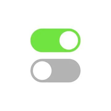 On and off buttons in flat style. Toggle switch vector illustration on isolat 스톡 일러스트