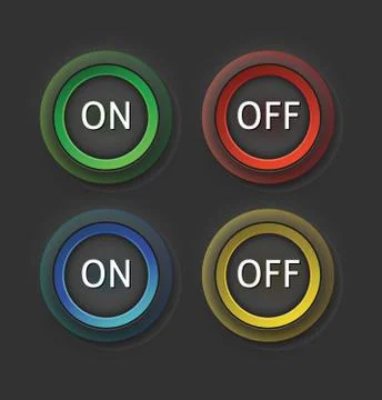 On and off buttons Stock Illustration