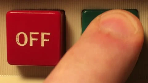 On and Off Buttons Pushed Close Up 스톡 동영상 97831816
