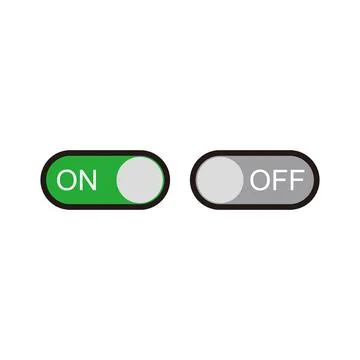 On and Off buttons on a white background. Vector illustration in flat style Stock Illustration