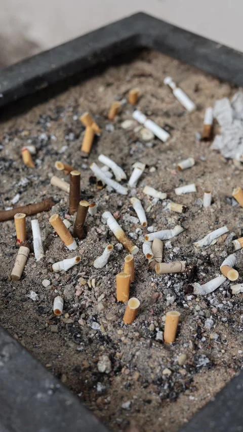 And cigarette jackets smoking is harmful vertical video Stock Footage 285649627