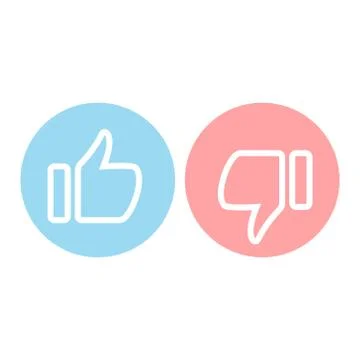 Like and dislike isolated Illustrazione stock