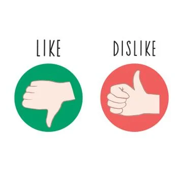 Like and dislike. Vector colored illustration in cartoon style. Stock Illustration