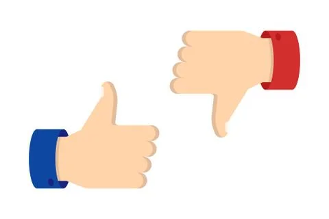 Like and Dislike vector flat Icons Stock Illustration
