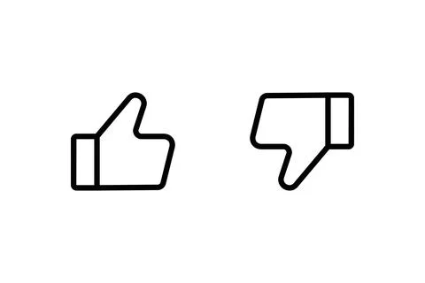 Like and dislike vector line icon Stock Illustration