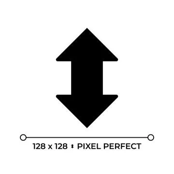 Up and down arrow black glyph icon Stock Illustration