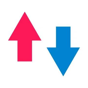 Up and down arrow icon set. Business sales and profits. Investment assets h.. Stock Illustration