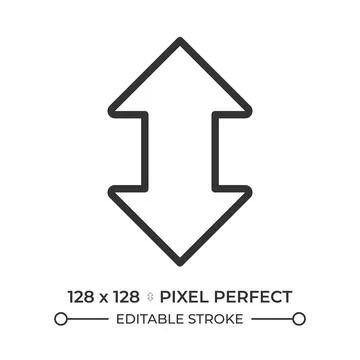 Up and down arrow linear icon Stock Illustration