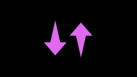 Up and down arrow pointer icon sign animation Isolated on Black background Stock Footage 320893153