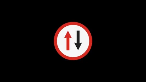 Up and down arrow pointer icon sign symbol animation Road sign arrow two wa.. Stock Footage 322967162