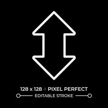 Up and down arrow white linear icon for dark theme Stock Illustration