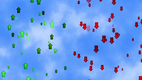 Up and Down Arrows in Clouds Stock Footage 249799839