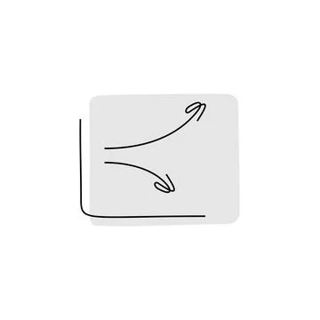 Up and down arrows graph line vector icon Stock Illustration