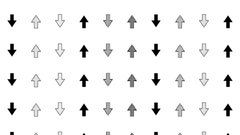 Up and Down Arrows with Halftone Loop Animation Stock Footage 340986428