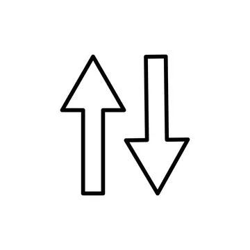 Up and Down Arrows Icon for Interface Controls, Sorting Functions, and Data.. Stockillustratie