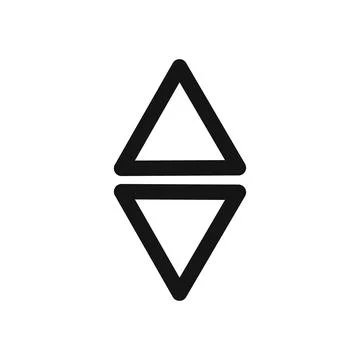 Up and down arrows icon linear vector graphics sign Stock Illustration