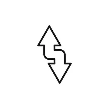 Up and down arrows icon outline collection in black Stock Illustration