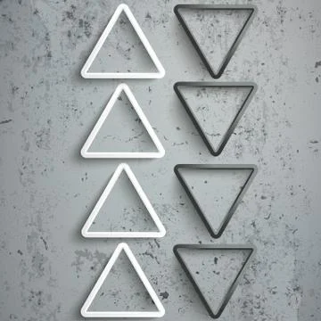 Up And Down Black White Triangles Stream Conrete Stock Illustration
