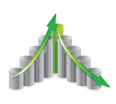 Up and down business graph concept illustration design Stock Illustration