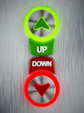Up and down buttons Illustrazione stock