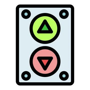 Up and down buttons showing increase and decrease Stock Illustration