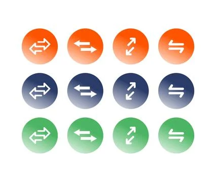 Up and down colored arrows set Illustrazione stock