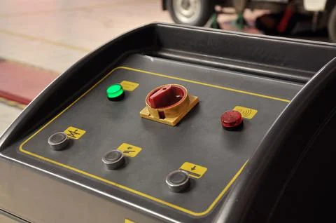 Up and down control device of wheel alignment lift Stock Photos