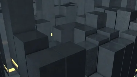 Up and down the dark metal rectangular pillars with lights Video stock 78896122