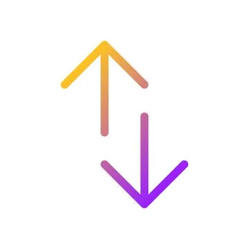 Up and down directions pixel perfect gradient linear ui icon Stock Illustration