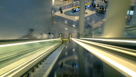 Up and down escalators Stock Footage 96171597