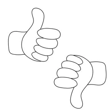 Up and down hands vector - thumbs up and thumbs down - like and dislike icon 스톡 일러스트
