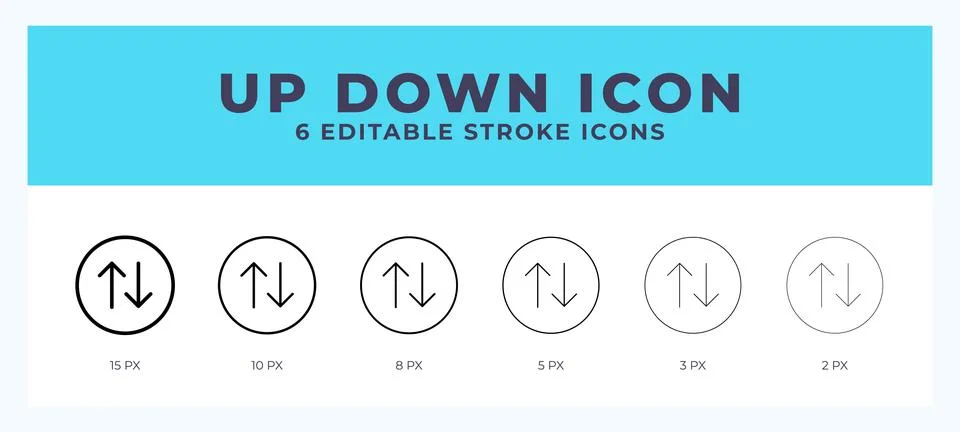 Up and down icon vector illustration. With editable stroke for web. App and.. Stock Illustration