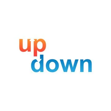 Up and down lettering typography logo Stock Illustration