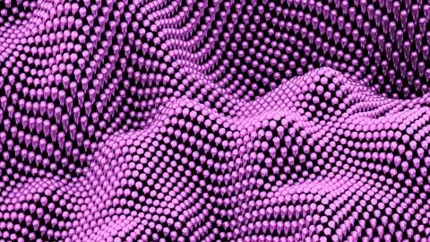 Up and down moving surface of colorful small balls. Design. Tiny beads texture Illustrazione stock