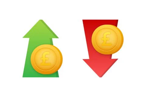 Up and Down Pound Sign on white background. Vector stock illustration Stock Illustration