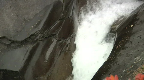 Up and down a smooth rocky white water slide audio Stock Footage
