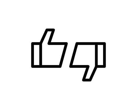 Up and down thumbs icon. Thumbs up and thumbs down. Approve and disapprove. L Stock Illustration