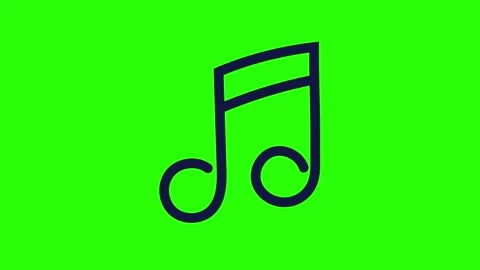 And Drawn Simple Outline Single Music Note Bouncing to Beat Stock Footage 336849704